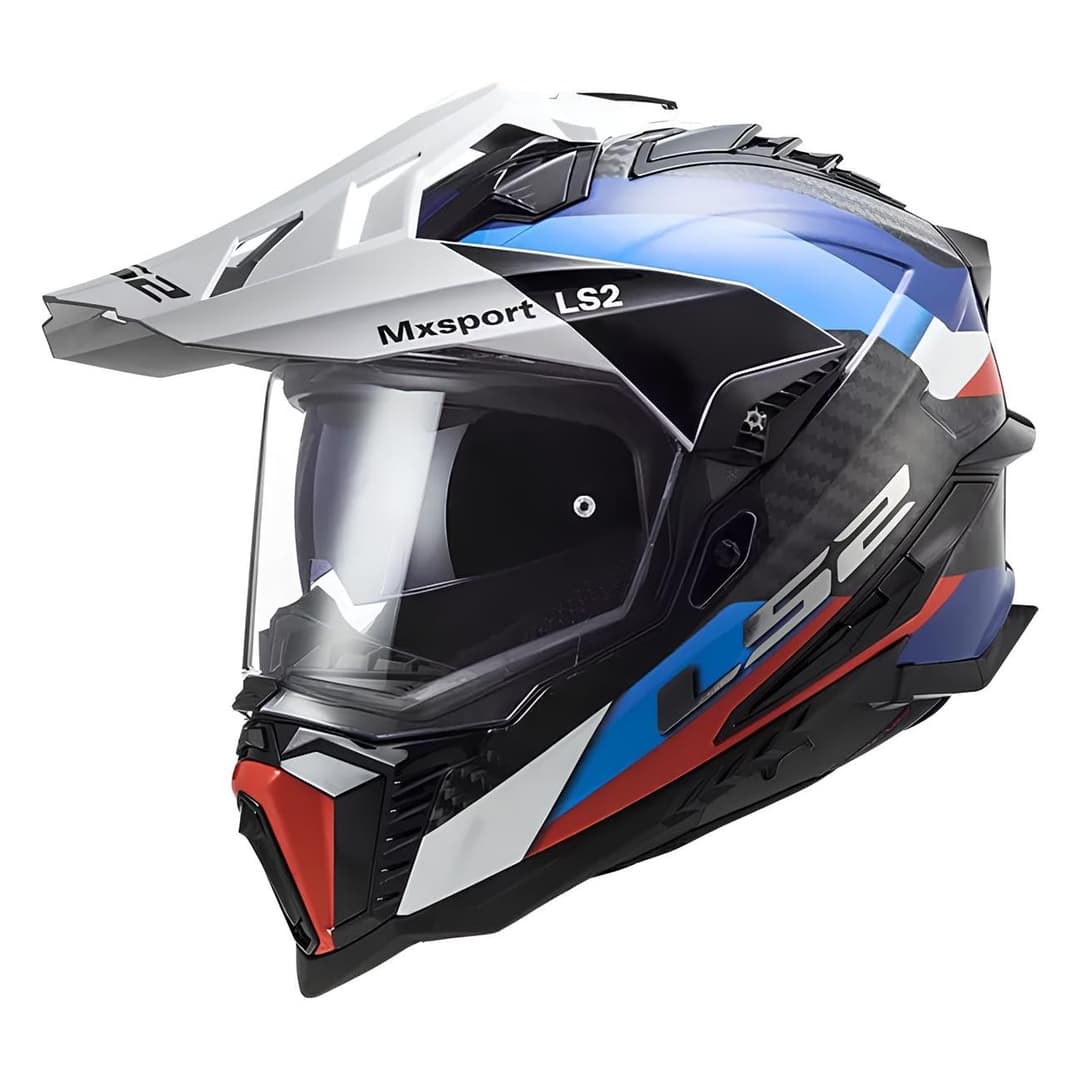 LS2, Casque Moto Cross Explorer Carbon Frontier Black Blu…