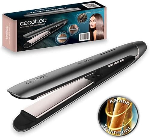 Cecotec Bamba RitualCare 880 HidraProtect Hair Straightener, Black, 48 W, Keratin Coating and Argan Oil, Pro Ionizer Technology. Temperature Adjustable Between 160ºC and 220ºC.