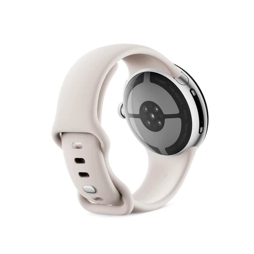 Google Pixel Watch 4 (41 mm) - Android smartwatch with Domed Display, Comprehensive Health and Fitness Tracking and Help from Gemini - Polished Silver Aluminium Case - Porcelain Active Band - Wi-Fi - 4