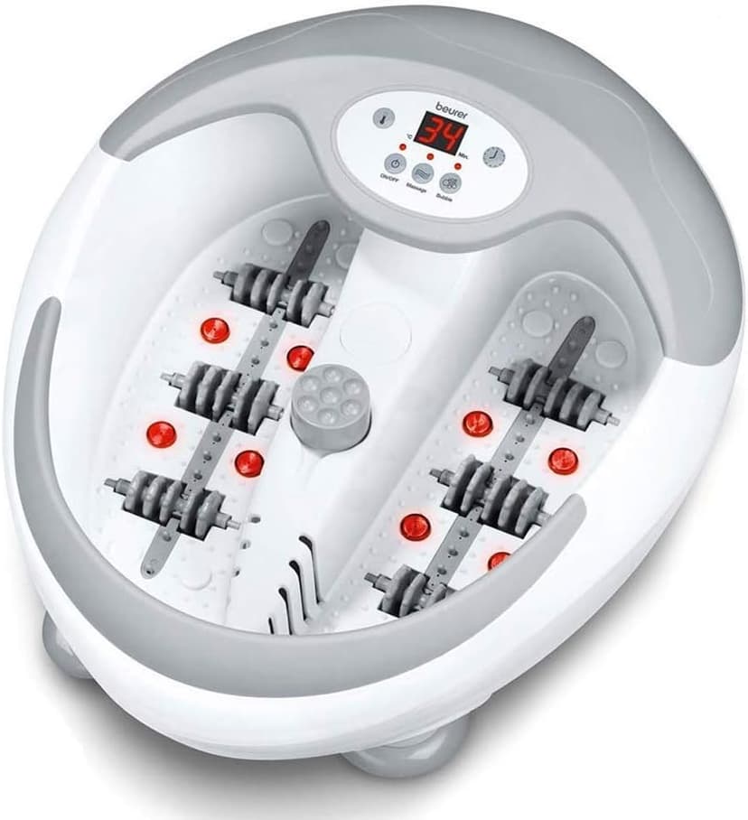 Beurer FB50 Foot Spa With Water Heater, Footbath With Infrared Light And Magnetic Therapy, 3 Pedicure Attachments, 5-Level Water Heater, Vibration, Bubble And Reflexology Massage Functions - 1