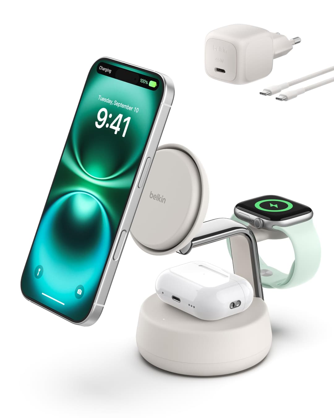 Belkin UltraCharge Pro 3 en 1 Chargeur Induction Qi2 25W,…