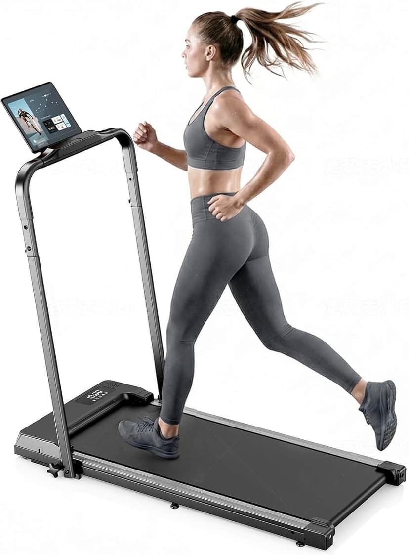 VitaForge Tapis de Course,Tapis Roulant Pliable,Vitesse Max 10 km/h, Support Tablette Ventouse, télécommande, Silencieux Walking Pad Compact pour la Maison et Le Bureau (Black) - 1