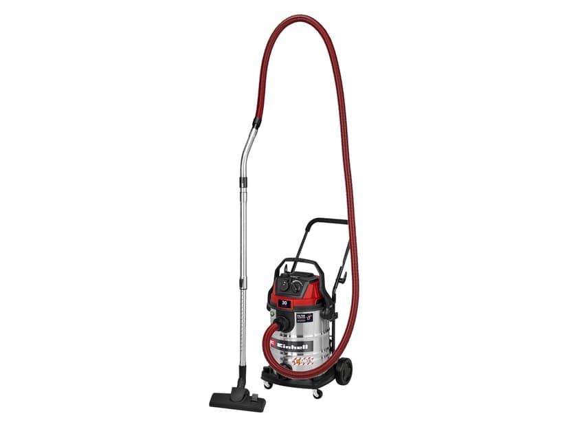 Einhell Water and dust vacuum cleaner TC-VC 3080 SACL (1150 W, capacity 220 mbar, tank 30 l, filtration class L, HEPA filter, filter cleaning, servo socket, with accessories) - 1