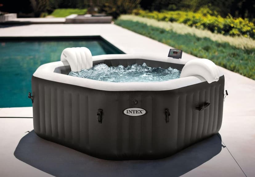 Intex Whirlpool Spa Bain à remous Bubble Massage Ø 216 x 71 cm Beige - 4