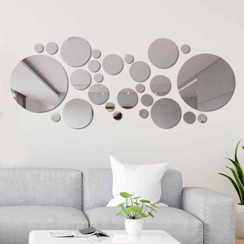 PosyLane 32 Pièces Miroirs Mural Autocollant, Rond Miroir… - 1