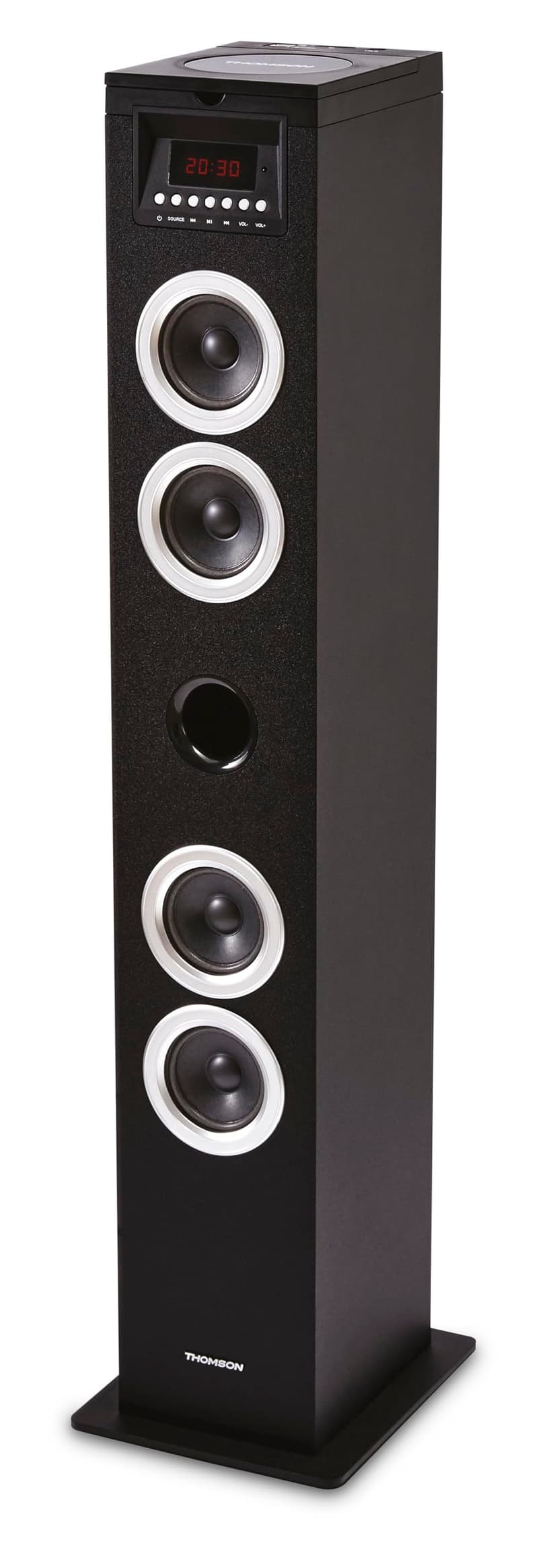 THOMSON Tour de Son Bluetooth avec Lecteur CD, Enceinte Colonne Hifi 60W, Radio FM, Port Aux et USB, MP3 et Affichage LED - Noir - DS120CD - 1