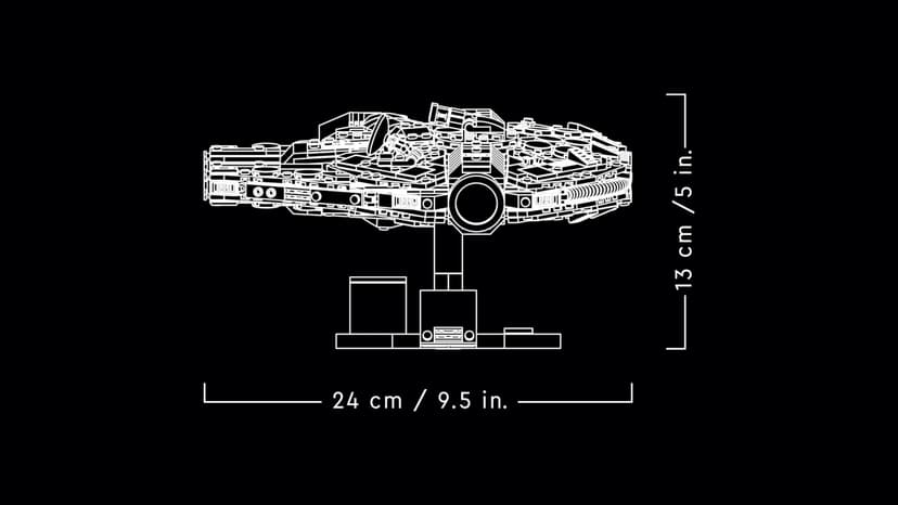 LEGO Star Wars 75375 Millennium Falcon - Set de Construction de Vaisseau Spatial Collector pour Adulte - Présentoir & Plaque Descriptive pour Déco de Bureau - Cadeau pour Fans de Un Nouvel Espoir - 9