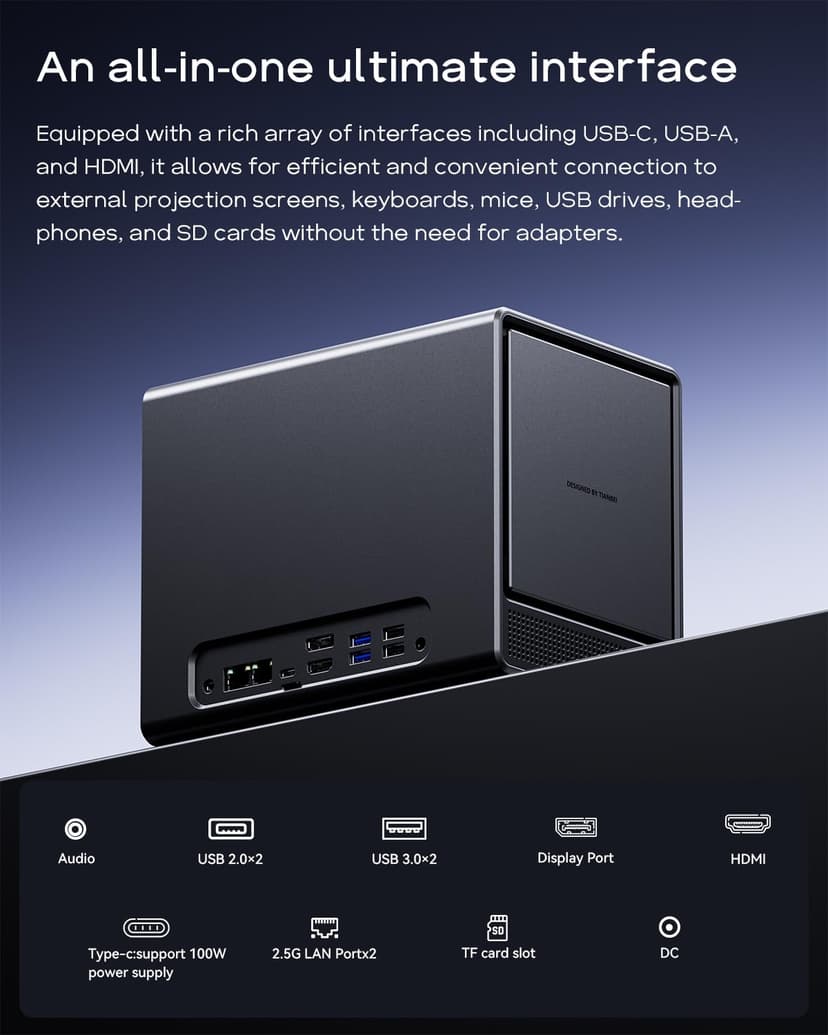 AOOSTAR Ryzen 7 5825U 4-Bay Mini PC NAS, No RAM Without SSD, Desktop NAS 2 M.2 NVMe Slots, 4x2.5/3.5" SATA Storage(up to 4x22TB), No Hard Drive, Only 4 Drive Bays, No OS - 5