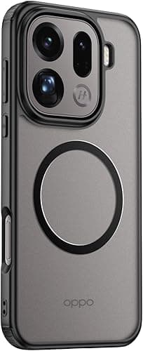GIOPUEY Case for OPPO Find X9 Pro, Matte PC Back + TPU Bumper Shockproof Phone Cover - Black