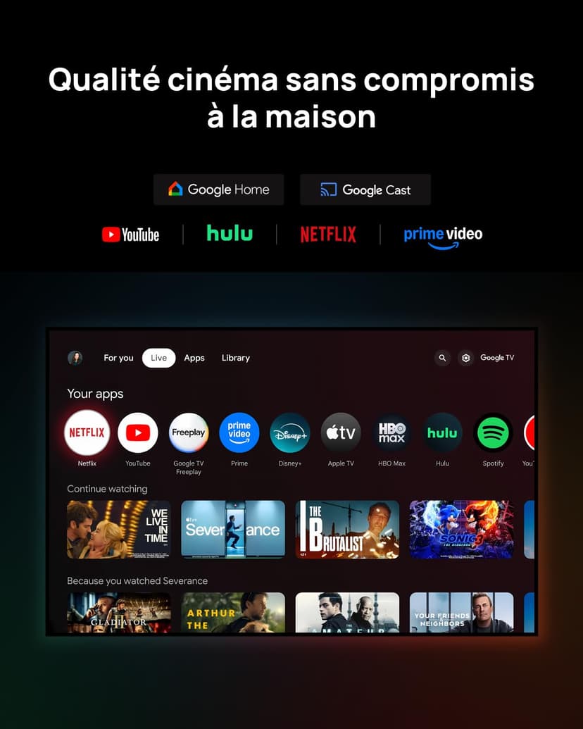 XGIMI Horizon 20 Pro Vidéoprojecteur Laser Triple RGB 4K, 4100 Lumens ISO,Compatible avec Google TV & Netflix, Zoom Optique & Lens Shift, IMAX Enhanced, Dolby Vision, Contraste 20 000:1, Écran 300" - 3
