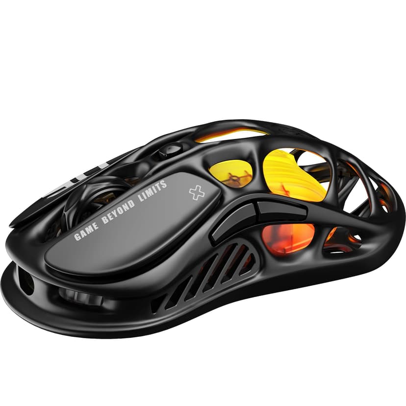 GravaStar Mercury M2 Wireless Gaming Mouse with 26,000 DPI, PAW3395DM Sensor -79g Lightweight Hollowed-Out Design -5 Programmable Buttons -5 Dynamic Lightsync RGB - Stealth Black (Stealth Black) - 4