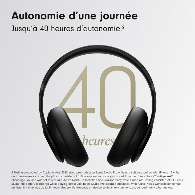 Beats Studio Pro – Wireless Bluetooth Noise Cancelling Headphones – Personalised Spatial Audio, USB-C Lossless Audio, Apple & Android Compatibility, Up to 40 Hours Battery Life – Black - 3