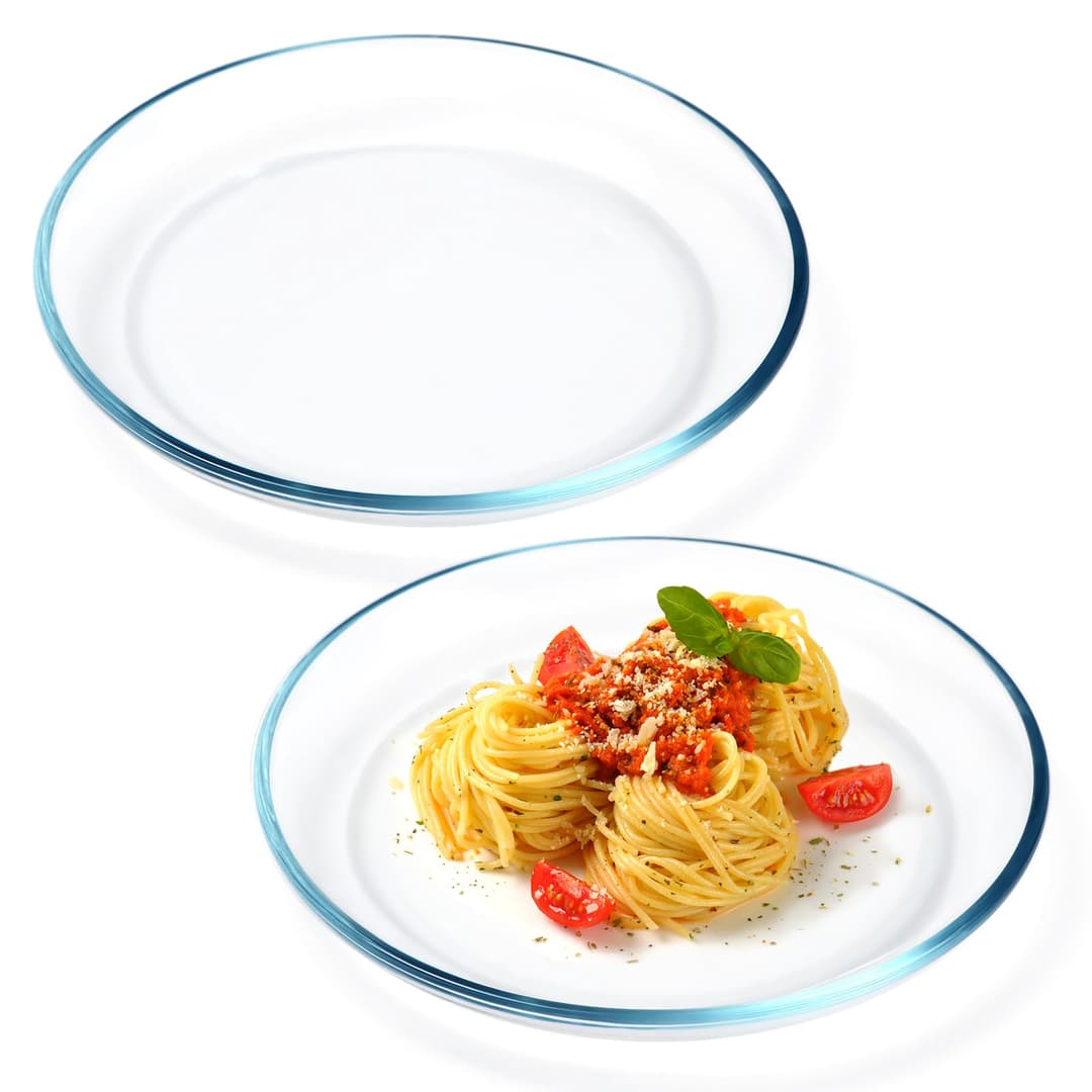 NUTRIUPS Assiette en Verre, 22,9cm Transparente Trempé Ve…