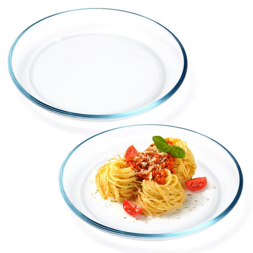 NUTRIUPS Assiette en Verre, 22,9cm Transparente Trempé Ve… - 1