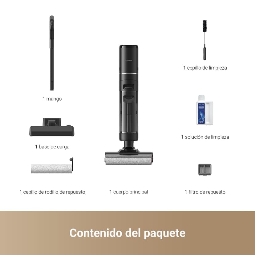 DREAME H12 Pro Ultra Wet & Dry Vacuum Cleaner, Wash 60 °C, Dry 30 Minutes, Double Rotation Auto Cleaning with Heavy Duty Scraper, 16 kPa Suction, 2 Edge Brush, Intelligent Detection/Adjustment - 7