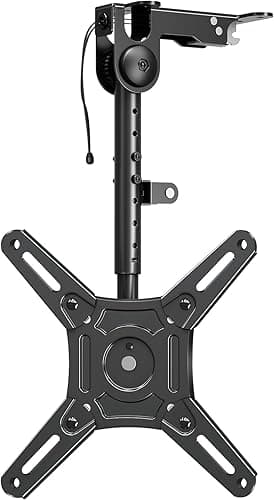 ELIVED Flip Down Ceiling TV Mount Fits 14-42 Inch LCD TV/Monitor Screens up to 10KG, Height Adjustable Full Motion TV Bracket for Flat/Pitched Roof/Cabinet, Max VESA 200x200mm, EV3030