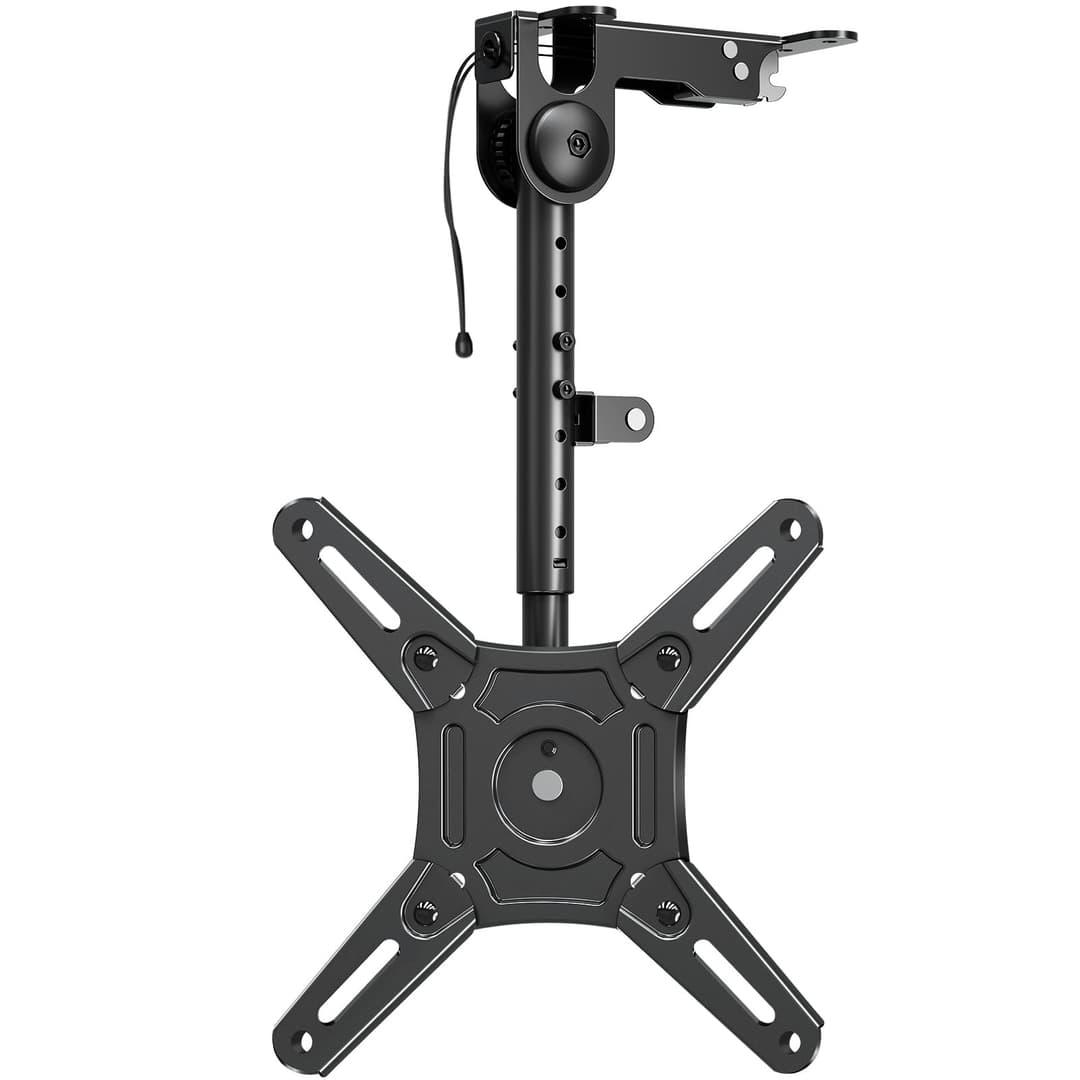 ELIVED Flip Down Ceiling TV Mount Fits 14-42 Inch LCD TV/Monitor Screens up to 10KG, Height Adjustable Full Motion TV Bracket for Flat/Pitched Roof/Cabinet, Max VESA 200x200mm, EV3030