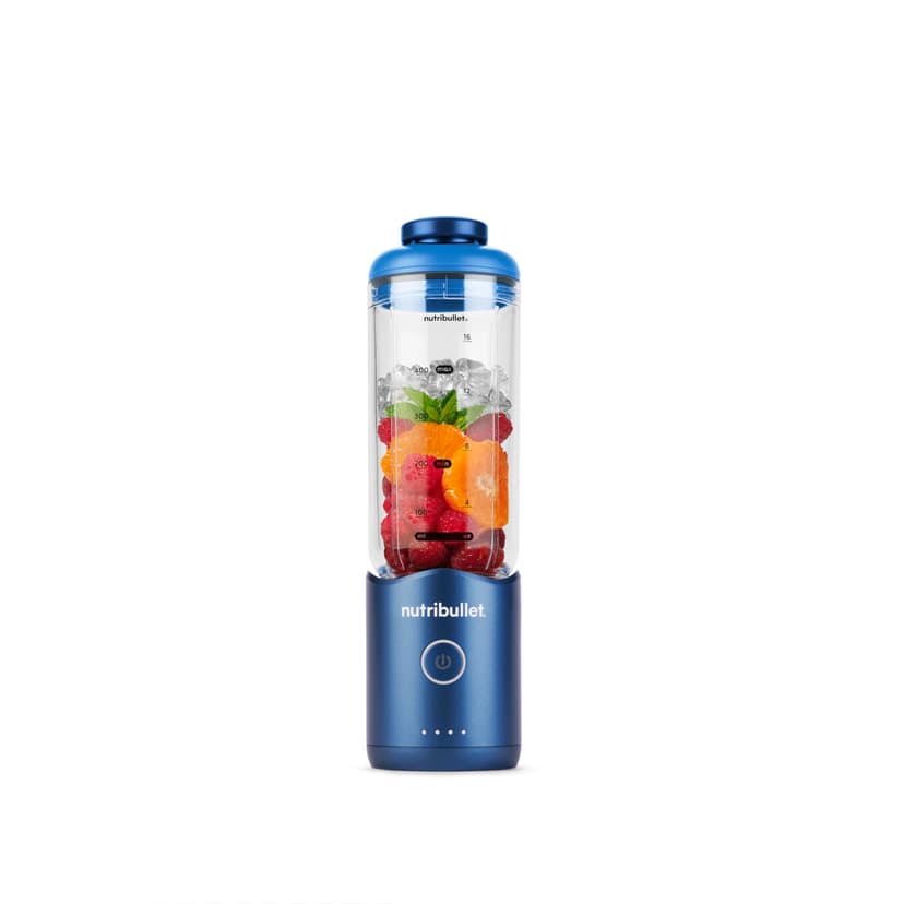 Nutribullet Flex 590ml, Portable Blender with Drinking Lid, Detachable Knives, USB-C Rechargeable, Ice Crushing and Frozen Fruit, Wire Glue, To-Go Blender with BPA Free Cup, NBP013BL, Blue - 1