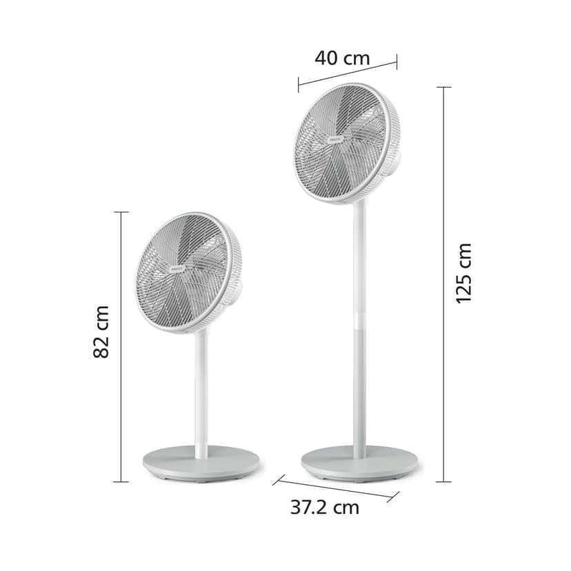 Philips Pedestal Fan Series 2000. Powerful & Ultra-Quiet with SilentWings Technology. 19 dB. 2-in-1 Table & Standing Fan. Adjustable Tilt & Oscillation. 12h timer. White. (CX2550/00) - 9