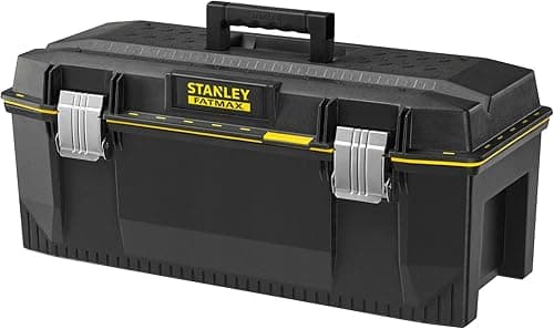 STANLEY FATMAX Waterproof Toolbox Storage with Heavy Duty Metal Latch, Portable Tote Tray for Tools and Small Parts, 28 inch, 1-93-935