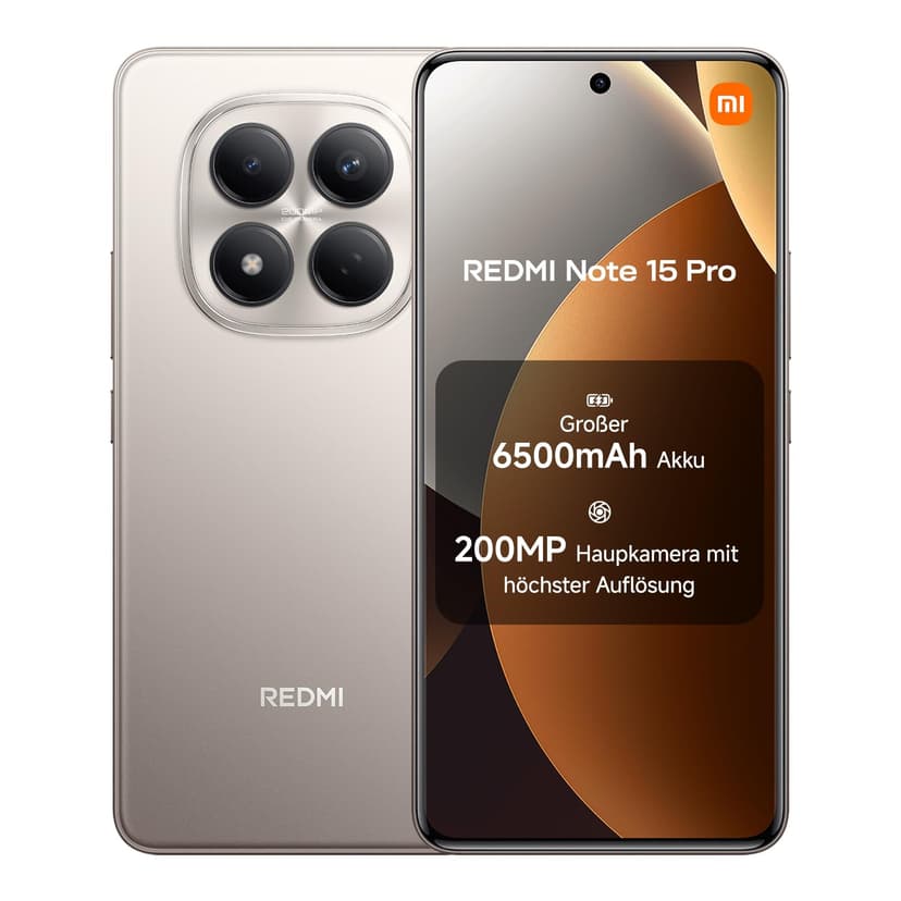 Xiaomi REDMI Note 15 Pro, Smartphone 8+256Go, Batterie Longue autonomie 6500mAh, Appareil Photo 200 Mpx, Résistance à l'eau IP65, Écran AMOLED FHD+ 6,77", Gris Titane, Garantie 2 Ans - 1