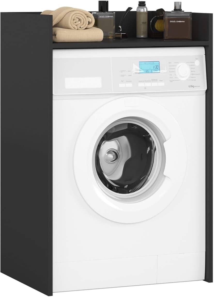 AKORD Armadietto per lavatrice 64 CM, 64 x 50 x 98 cm, er Lavatrice e Asciugatrice, Mobile da bagno, Nero - 1