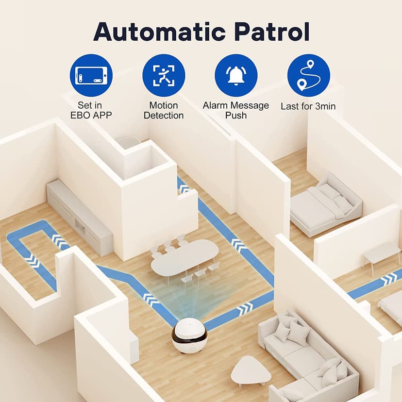 Enabot EBO SE Pet Robotic Camera with Wheels, 1080P Indoor Surveillance Camera, Auto Cruise, Two-Way Audio and Night Vision - 6