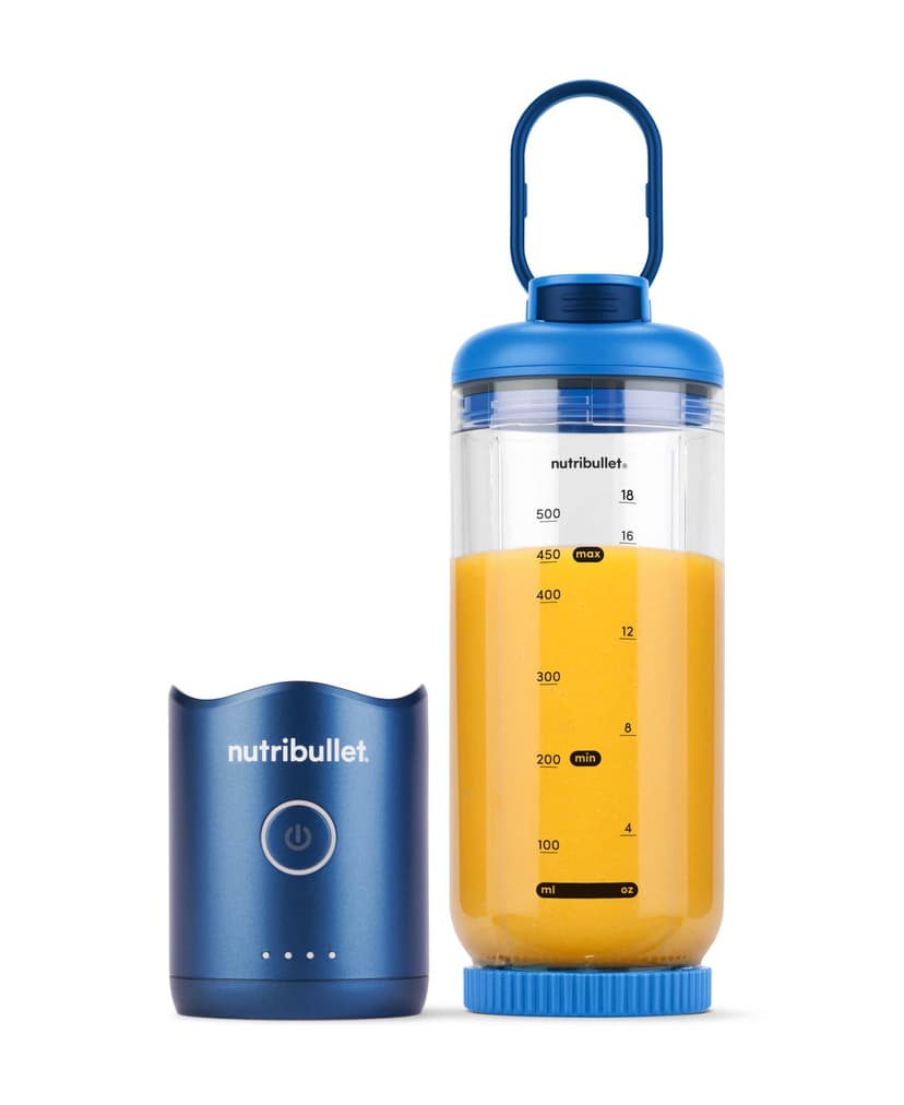 Nutribullet Flex 590ml, Portable Blender with Drinking Lid, Detachable Knives, USB-C Rechargeable, Ice Crushing and Frozen Fruit, Wire Glue, To-Go Blender with BPA Free Cup, NBP013BL, Blue - 3