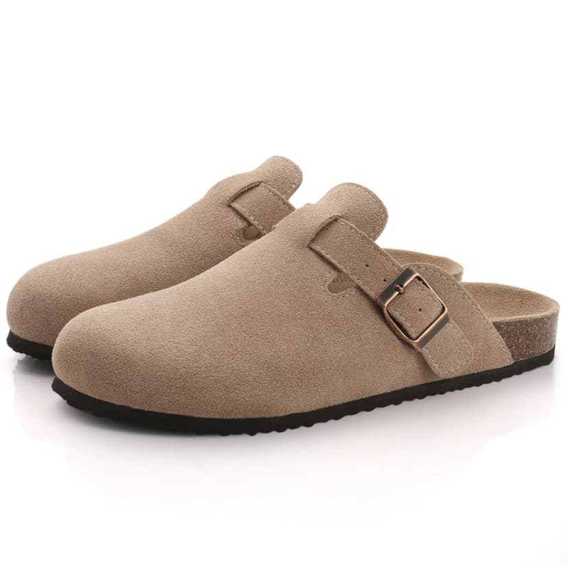 KINHA Fashion Clogs Women Suede Mules Slippers Cork Insole Sandals With Arch Support Outdoor Lovers Beach Sandals - 1