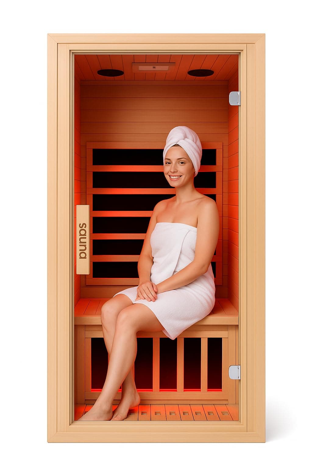 Sauna infrarouge pour 1 personne, 1350 W Low EMF Chauffag…