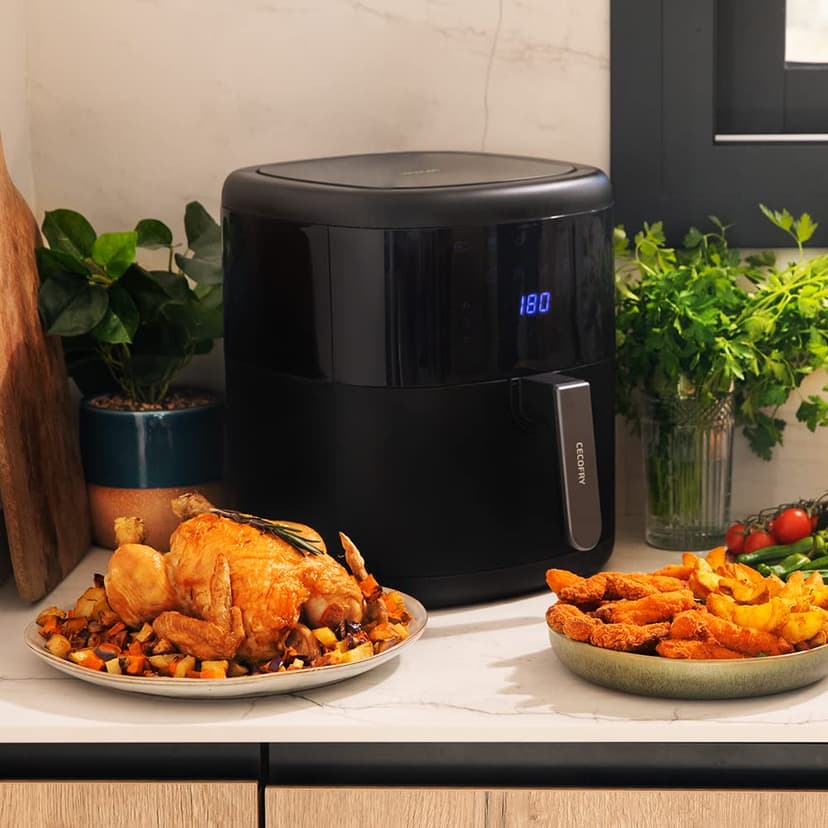 Cecotec Cecofry Bombastik 6000 Full Oil Free Hot Air Fryer with Accessories 1700 W, PerfectCook Technology, Temperature and Time Control, Touch Control, 12 Modes 6 Litres - 6