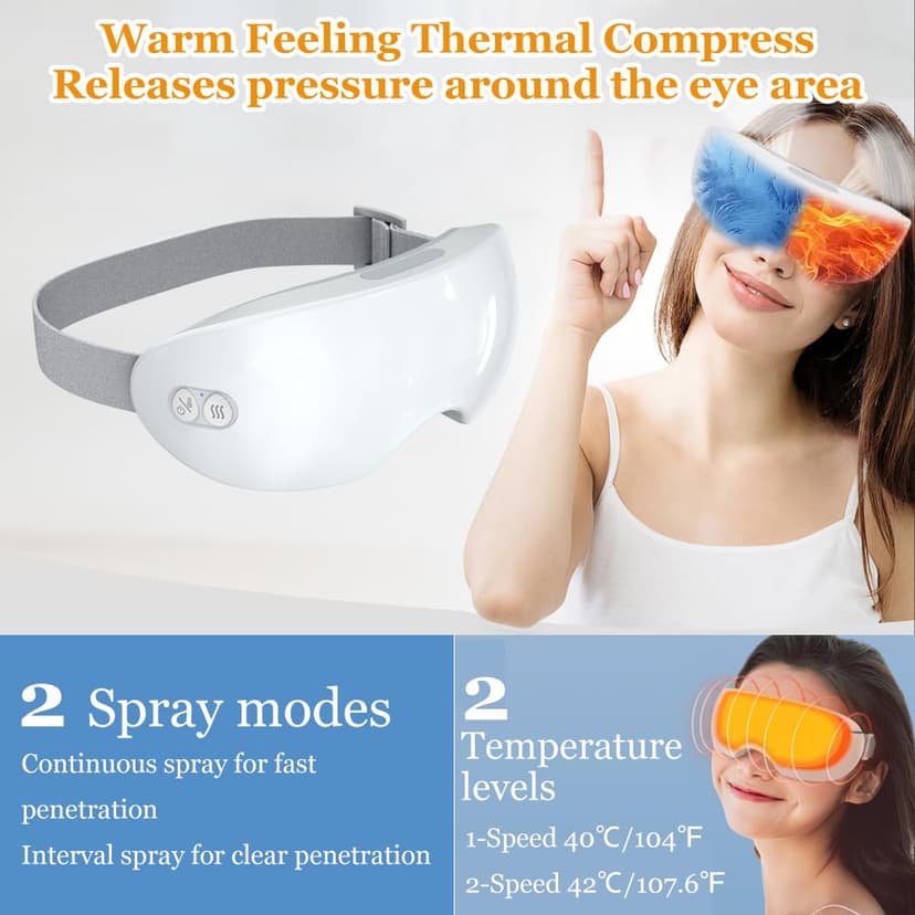 Eye Massager with Heat, Heated Steam Eye Mask, Micron Atomization, Relieves Dark Circles, Dryness and Fatigue - 3