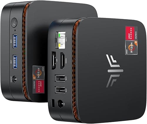 NiPoGi Essenx E1 Mini PC AMD Ryzen 3250U Windows 11 Pro (2C/4T, up to 3.5 GHz) 8GB DDR4 RAM + 256GB SSD, 4K@60Hz dual display HDMI 2.0 + DP/Wi-Fi/BT/LAN, mini computer for office/education