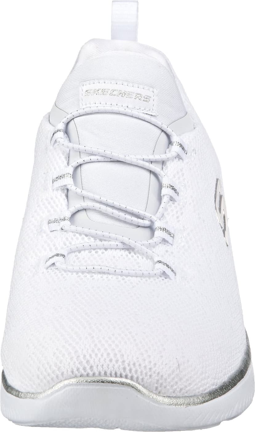 Skechers Women's Summits Leopard Spot Trainers,White Mesh / Silver Trim,5 UK - 4