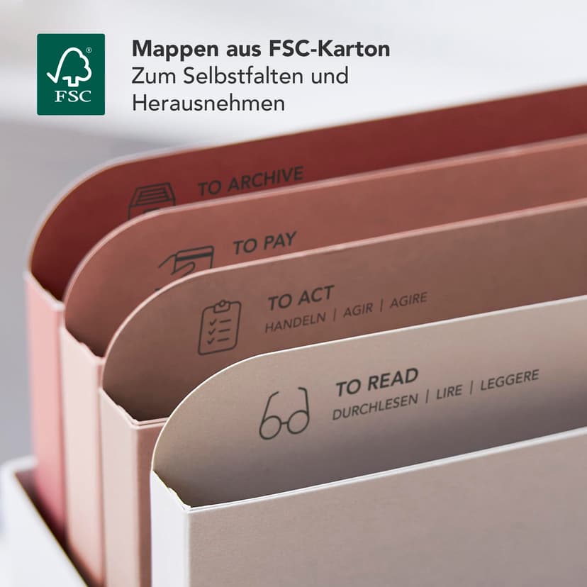 Rotho MyPaper Inbox My Paper Plus Organiseur de documents en plastique (PP) sans BPA, blanc/rouge, 36,4 x 16,8 x 31,7 cm - 3