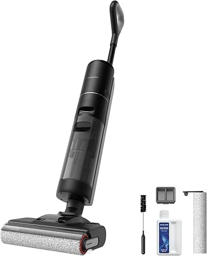 DREAME H12 Pro Ultra Wet & Dry Vacuum Cleaner, Wash 60 °C, Dry 30 Minutes, Double Rotation Auto Cleaning with Heavy Duty Scraper, 16 kPa Suction, 2 Edge Brush, Intelligent Detection/Adjustment