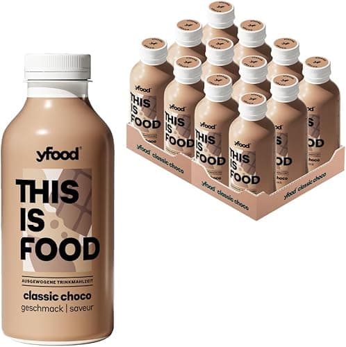 yfood Classic Choco, tasty meal replacement, THIS IS FOOD drink, 30 g of protein, 26 vitamins and mineral (12 x 500ml)