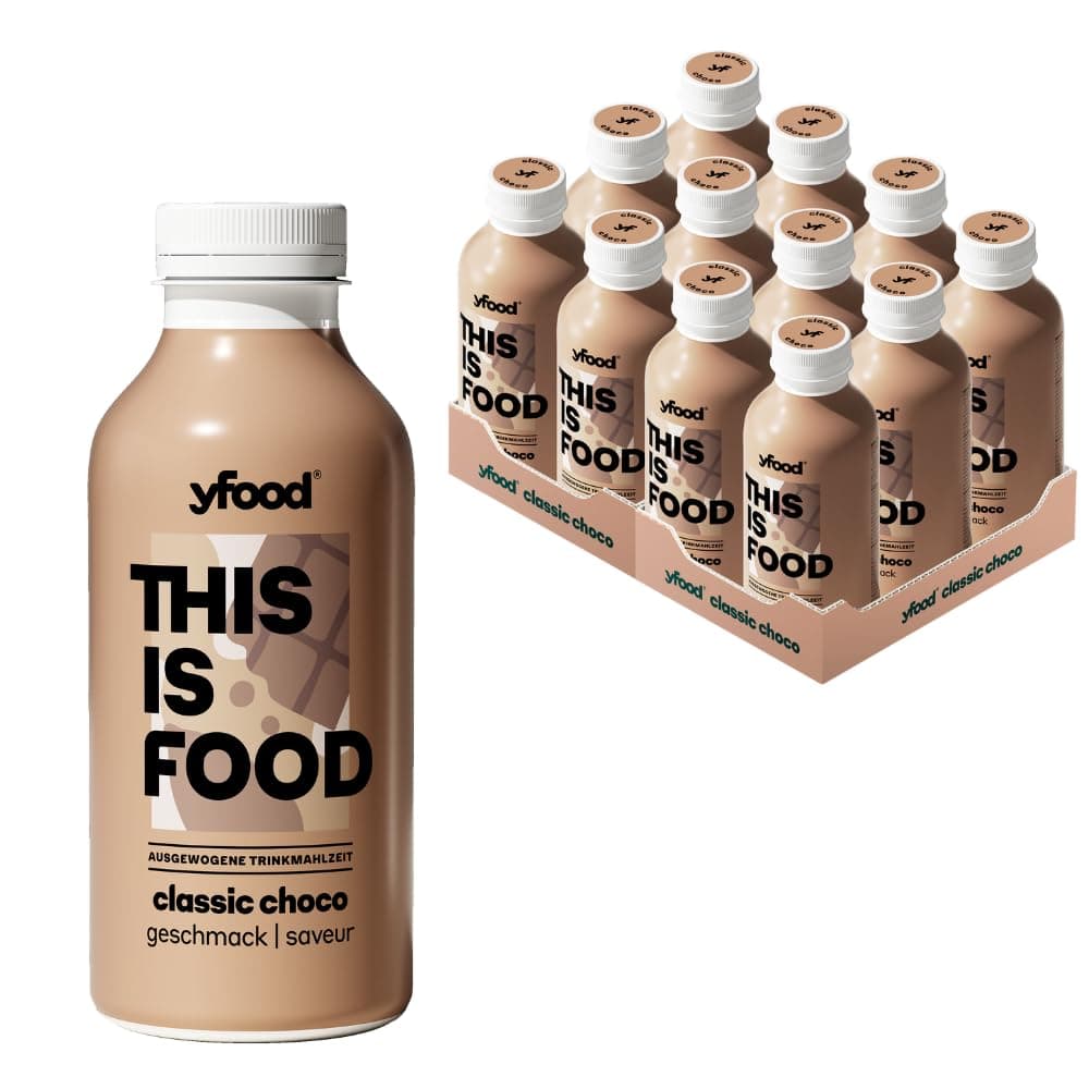 yfood Classic Choco, tasty meal replacement, THIS IS FOOD drink, 30 g of protein, 26 vitamins and mineral (12 x 500ml)