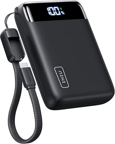 INIU Ultrapequeño 20000mAh Power Bank, 22,5W Carga Rapida Bateria Externa con Cable USB C Desmontable, Apto para Avión, Esenciales de Viaje, Bateria Portatil para iPhone 17 16 Samsung, iPad Xiaomi etc