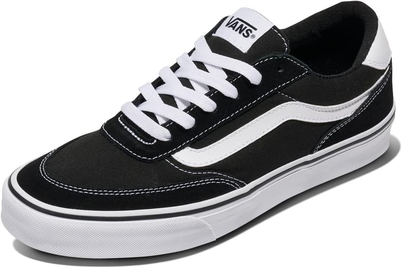 Vans Men's Brooklyn LS Sneakers Suede and Black and White 8 - 1