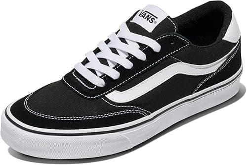 Vans Men's Brooklyn LS Sneakers Suede and Black and White 8