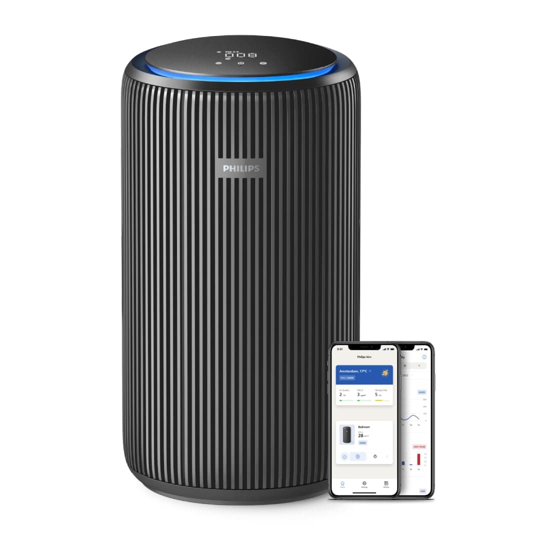 Philips -air purifier 4200 series, HEPA NanoProtect + dual activated carbon filter, CADR 600m³/h for 156 m², ultra-quiet, intelligent and energy efficient (AC4221/11)