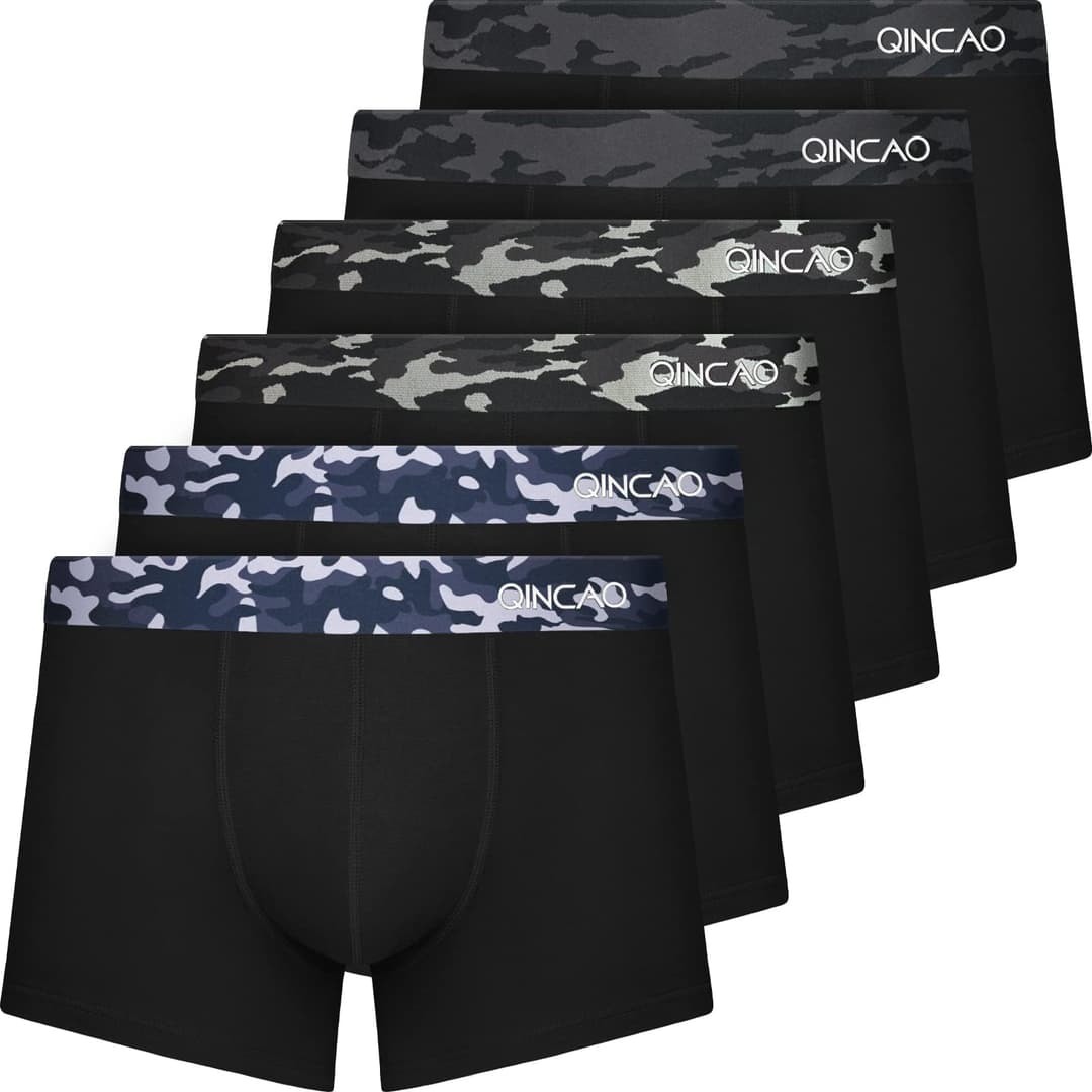 QINCAO Boxers Homme Lot de 6 Coton Pas d'étiquette Qui Gr…