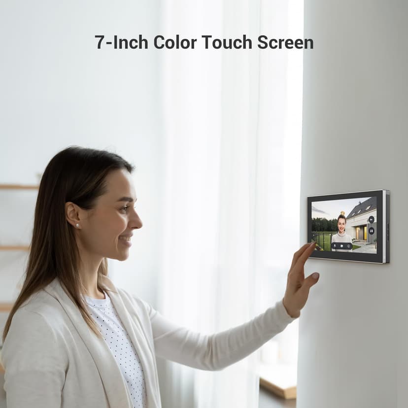 EZVIZ 2K Video Intercom Doorbell Camera Wired, Remote Door/Gate Unlock, 2.4G/5GHz Dual-Band Wi-Fi, 512 GB SD Card, No Monthly Fee, Human Detection, 7-Inch Colour Touch Screen, RFID Unlock (CP7) - 2
