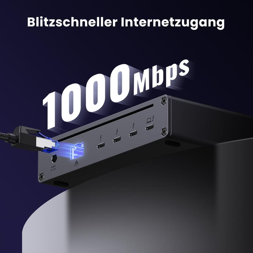 UGREEN Revodok MAX 208 Docking Station Thunderbolt 4 8 In 1 Dual Display 4K60Hz 8K30Hz Hub USB C 3.2 10Gbps Dock USB C Ethernet RJ45 Gigabit Power DC 140W - 6