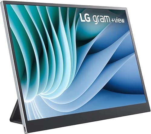 LG 16MR70 - Portable Monitor 16" +View, IPS Panel WQXGA 2560x1600 16:10, DCI-P3 99%, 2× USB-C, Includes Stand, Auto-Pivotable Image, 670g, Silver