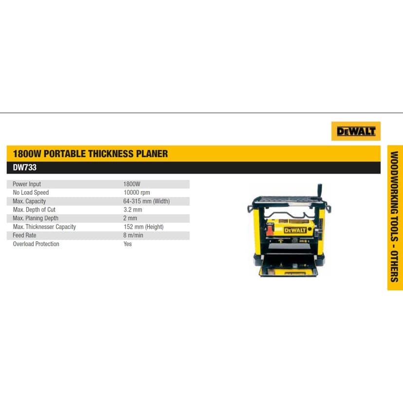 DEWALT 317mm Portable Thickness Planner, DW733-QS - 3