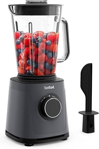 Tefal PerfectMix Essential BL771BF0 Blender à grande vitesse, vitesse réglable en continu, fonction pulsation, lames Powelix amovibles, récipient en verre résistant à la chaleur, 1200 W, gris