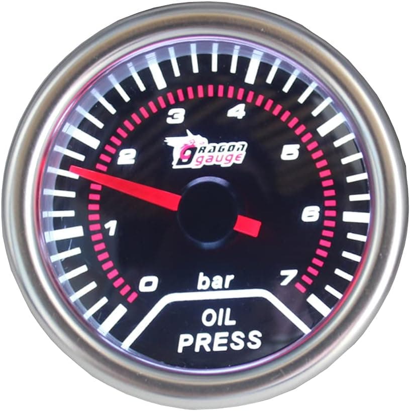 ETOPARS Car Motor Universal Smoke Tint Len 2" 52mm Oil Press Pressure Indicator Gauge Meter 0-7 Bar White Backlight With Sensor