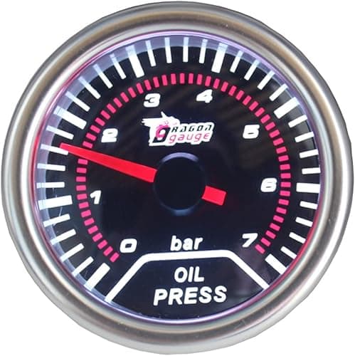 ETOPARS Car Motor Universal Smoke Tint Len 2" 52mm Oil Press Pressure Indicator Gauge Meter 0-7 Bar White Backlight With Sensor